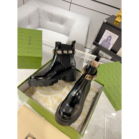 GUCCI LEATHER ANKLE BOOT WITH BELT 36-41