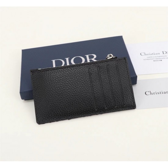DIOR ZIPPED CARD HOLDER BC25 Black and Black Dior Oblique