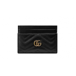 GUCCI GG MARMONT CARD CASE 443127 Black leather