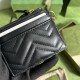 GUCCI GG MARMONT KEYCHAIN WALLET 627064 Black leather