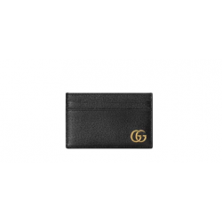 GUCCI GG MARMONT CARD CASE 657588 Black leather