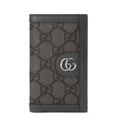 GUCCI OPHIDIA GG CARD CASE 734943 Grey and black Supreme