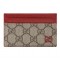 GUCCI CARD CASE WITH GG DETAIL 768248 Beige and ebony Supreme