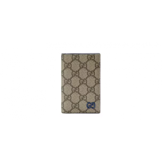 GUCCI LONG CARD CASE WITH GG DETAIL 768249 Beige and ebony Supreme