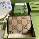 GUCCI JUMBO GG POUCH camel and ebony GG canvas 699318 