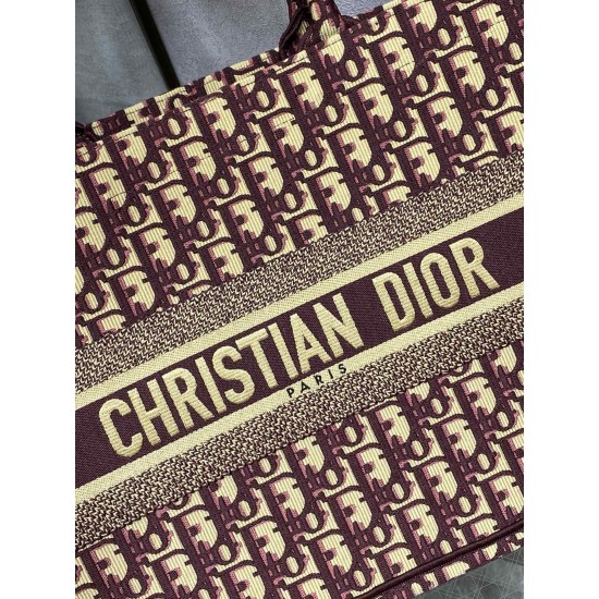 DIOR MEDIUM DIOR BOOK TOTE 1296 Chocolate Brown Dior Oblique Embroider