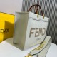 Fendi Sunshine Medium White leather shopper 8BH386
