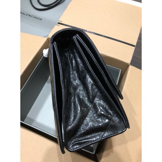 Balenciaga CRUSH MEDIUM CHAIN BAG QUILTED IN BLACK 716393