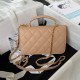 CHANEL MINI FLAP BAG WITH TOP HANDLE AS4284 Drak Beige