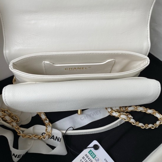 CHANEL MINI FLAP BAG WITH TOP HANDLE AS4284 White