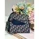 DIOR BOBBY EAST-WEST POUCH WITH CHAIN 5703 Blue Dior Oblique Jacquard
