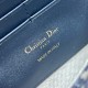 DIOR BOBBY EAST-WEST POUCH WITH CHAIN 5703 Blue Dior Oblique Jacquard