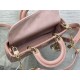 Dior LADY D-JOY Melocoton Pink Glossy Iridescent Cannage Calfskin Shoulder Bags