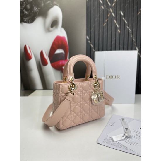Dior Lady Blush Cannage Lambskin Shoulder Bags for Women