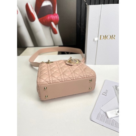 Dior Lady Blush Cannage Lambskin Shoulder Bags for Women