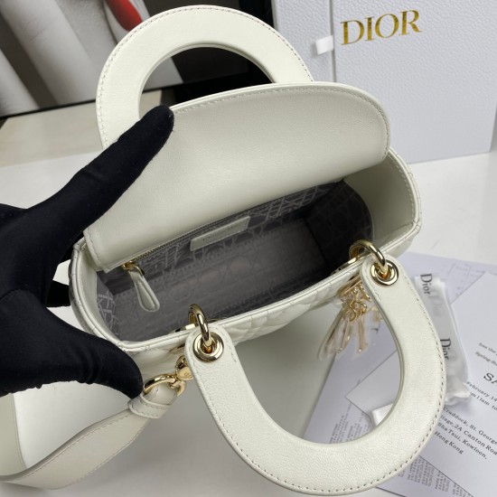 Dior Lady Latte Cannage Lambskin Shoulder Bags for Women