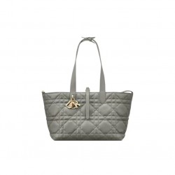 Dior MEDIUM TOUJOURS BAG  Stone Gray Macrocannage Calfskin Shoulder Bags for Women