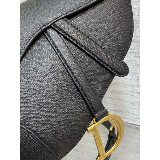Dior Saddle Black Grained Calfskin Shoulder Bags for Women