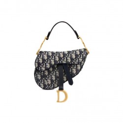 Dior Saddle Blue Dior Oblique Jacquard Shoulder Bags for Women