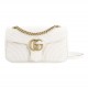 GUCCI GG MARMONT SMALL SHOULDER BAG 443497 White matelassé leather