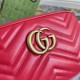GUCCI GG MARMONT SMALL MATELASSÉ SHOULDER BAG 447632 Red leather