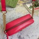 GUCCI GG MARMONT SMALL MATELASSÉ SHOULDER BAG 447632 Red leather
