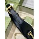 GUCCI GG MARMONT HALF-MOON-SHAPED MINI BAG 699514 Black leather