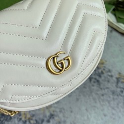GUCCI GG MARMONT MATELASSÉ CHAIN MINI BAG 746431 White leather