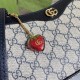 GUCCI OPHIDIA GG SMALL HANDBAG 735132 beige and blue Supreme 