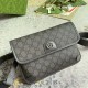 GUCCI OPHIDIA GG SMALL BELT BAG 752597 Grey and black GG Supreme canvas 