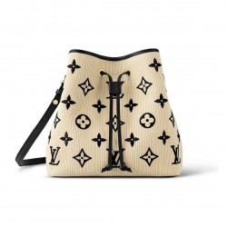 Louis Vuitton NéoNoé MM Bucket Bag M23080 Noir Beige Shoulder Bags  for Women