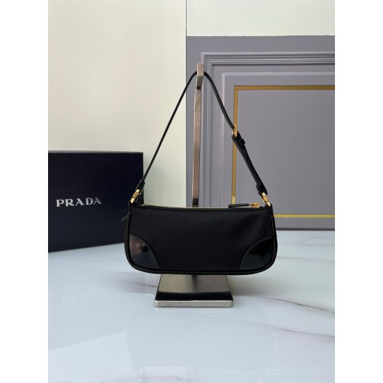 PRADA Re-Edition 2002 Re-Nylon and brushed leather shoulder bag 1BC201