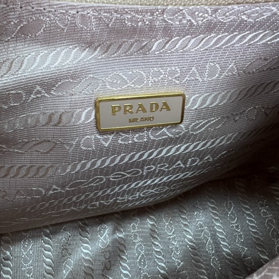 Prada Re-Edition Saffiano leather mini bag 1BC204 Cameo Beige