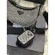 Prada Re-Edition 2005 satin bag with crystals 1BH204 Black