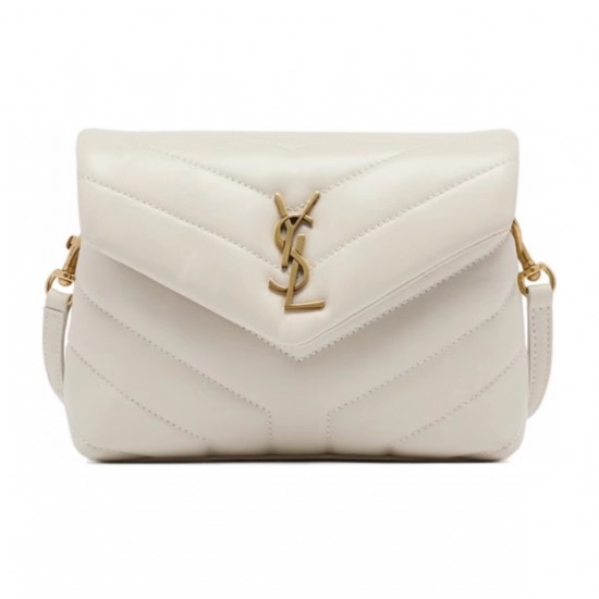 YSL TOY LOULOU IN QUILTED LEATHER 678401 White