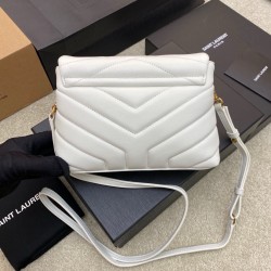 YSL TOY LOULOU IN QUILTED LEATHER 678401 White
