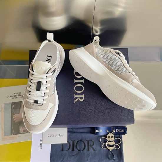 Dior B25 Men Sneaker Size 40-46 Beige Suede