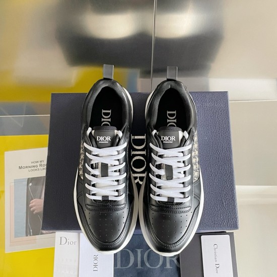 Dior B25 Men Sneaker Size 40-46 Black Leather
