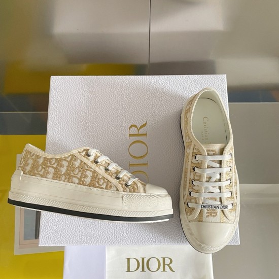 Dior Walk'N'Dior Platform Sneaker Size 36-41 White Gold