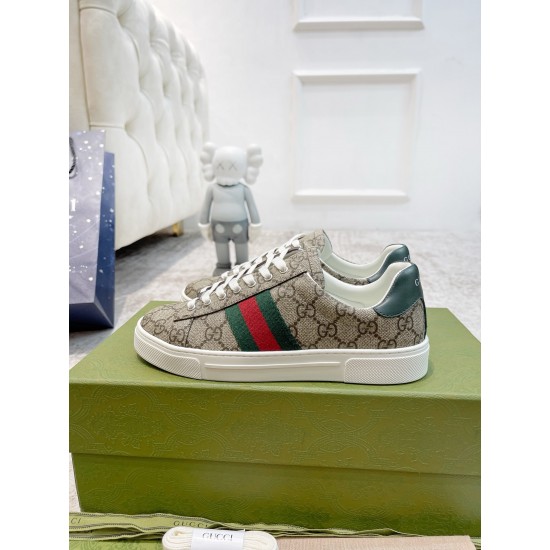 GUCCI ACE SNEAKER WITH WEB 36-45 beige and ebony Supreme