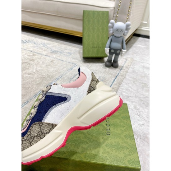 Gucci GG RHYTON SNEAKER size 36-45 Blue with Pink