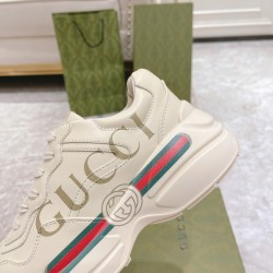 Gucci GG RHYTON SNEAKER size 36-45 Cream with Logo