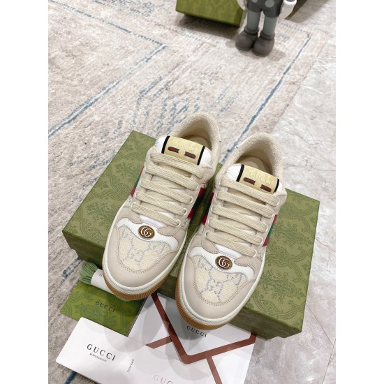 Gucci SCREENER SNEAKER WITH WEB Size 36-45 Cream