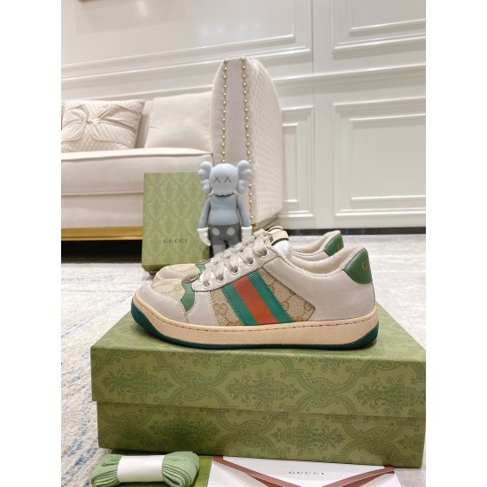 Gucci SCREENER LEATHER SNEAKER Size 36-45 butter leather