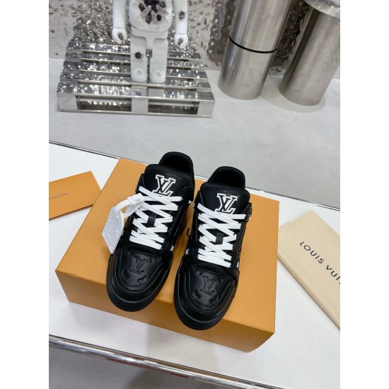 Louis Vuitton Trainers Sneaker Size 36-46 Black Leather