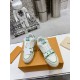 Louis Vuitton Trainers Sneaker Size 36-46 Green Leather Denim
