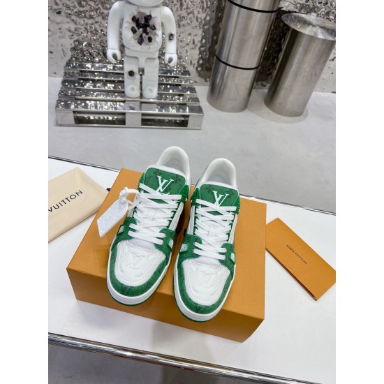 Louis Vuitton Trainers Sneaker Size 36-46 Green Monogram