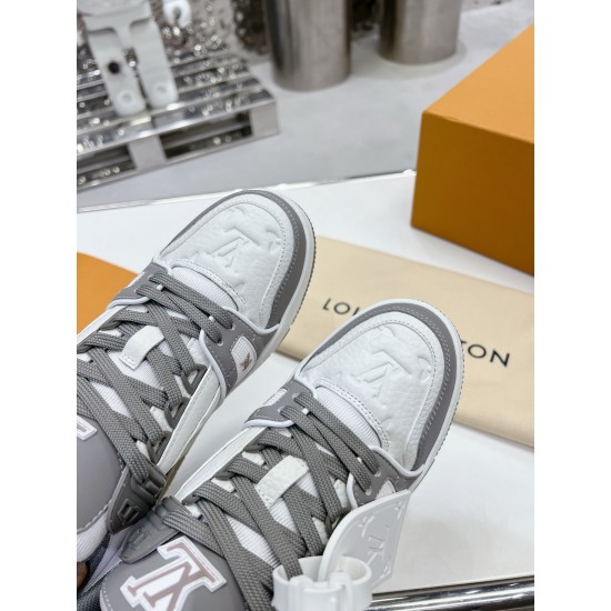 Louis Vuitton Trainers Sneaker Size 36-46 Grey Leather