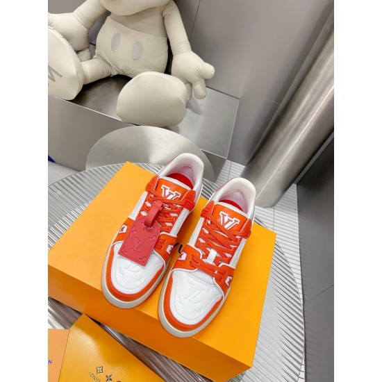 Louis Vuitton Trainers Sneaker Size 36-46 Orange Leather