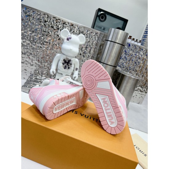 Louis Vuitton Trainers Sneaker Size 36-46 Pink Leather